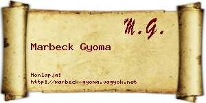 Marbeck Gyoma névjegykártya